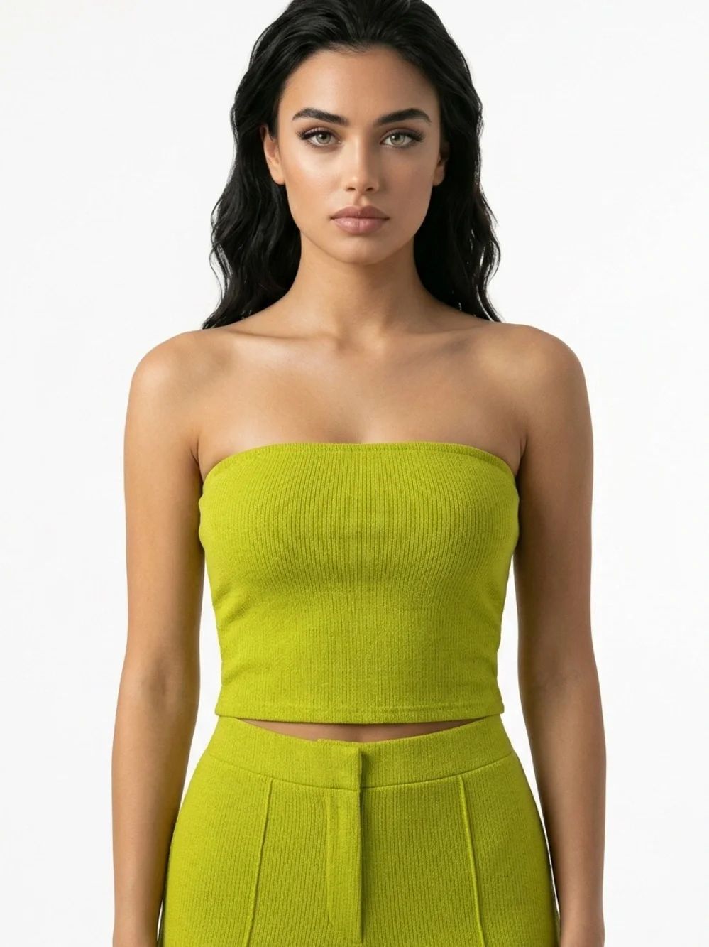 AMERICAN EAGLE | Soft & Sexy Rib Strapless Lime Green Tube Top Women’s Size M